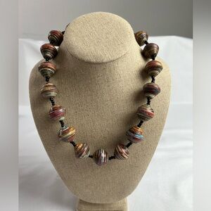 Paper and Seed Bead Necklace